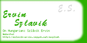 ervin szlavik business card